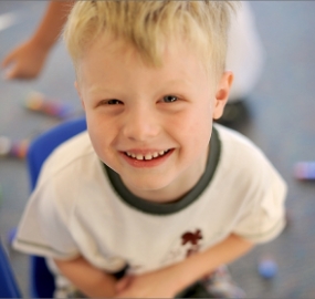 young boy smiling